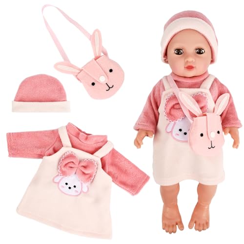 Puppenkleidung Outfits für Baby Puppen, New Born Baby Puppen Kleidung Set mit Hut Langarm Tasche,Süßes Puppensachen, Puppen Zubehör für Babypuppen 35-43 cm,Geschenke für Mädchen Jungen von YAXZIM