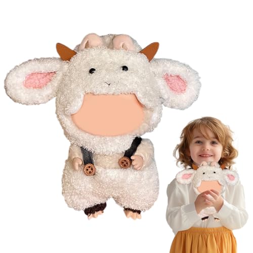 YAYNO Bekleidung für 17cm La-bu Plüsch Kuscheltier Kleidung Outfit nur Bekleidungs zubehör für 17cm Labubu Plush Pullover Hoodie Bekleidung DIY Kinder Geschenke (Puppe Nicht enthalten) von YAYNO