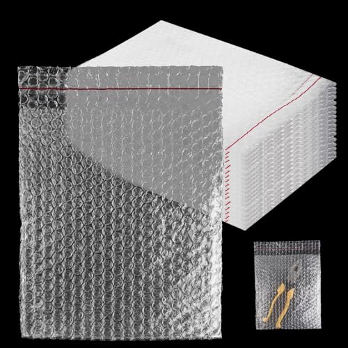 YAYODS 100 Stück Luftpolsterfolie Selbstklebend - 18x21cm Verpackungsfolie Luftpolsterfolie - Luftpolsterbeutel Bubble Wrap Luftpolster - Verpackungsmaterial Luftpolsterfolien für Versand Verpackung von YAYODS