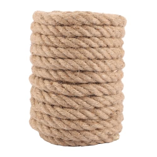 YAYODS 12 M Hanfseil - Tau Seil 20mm - Natur Kordel Ø 20mm - Juteseil Deko - Dekoration Makramee Garn für Garten, Tauwerk, Handlaufseil, Schiffstau, Tauziehen, Absperrseil YAYODS 12 M Hanfseil - Tau Seil 20mm - Natur Kordel Ø 20mm - Juteseil Deko - Dekoration Makramee Garn für Garten, Tauwerk, Handlaufseil, Schiffstau, Tauziehen, Absperrseil von YAYODS
