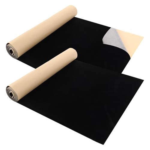 YAYODS 2 Stück Filz Selbstklebend Schwarz 1mm - 40x200CM Klebefilz-Selbstklebend - Filzmatte Schwarz für Box Liner, Cup Mat, Bilderrahmen, Stuhlbein von YAYODS