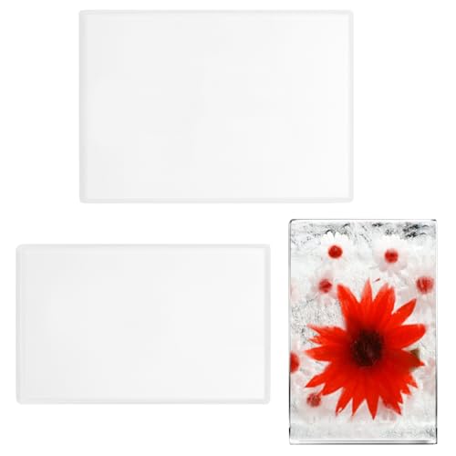 YAYODS 2 Stück Rechteckig Silikonformen Gießformen - 30x20CM + 25x15CM Epoxidharz Formen Silikon, Silikonformen Epoxidharz - Harz Gießen Formen für Einem Anfängerset, DIY-Hochzeit Jubiläumsgeschenk von YAYODS
