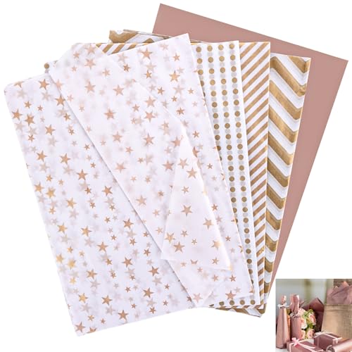 YAYODS 200 Stück Seidenpapier Verpackungsmaterial - 50 x 35cm Metallic Seidenpapier - Glitzerpapier Geschenkpapier Set - Bouquet Papier Bastelpapier Geschenk Verpackungsmaterial für Hochzeit, Party YAYODS 200 Stück Seidenpapier Verpackungsmaterial - 50 x 35cm Metallic Seidenpapier - Glitzerpapier Geschenkpapier Set - Bouquet Papier Bastelpapier Geschenk Verpackungsmaterial für Hochzeit, Party von YAYODS