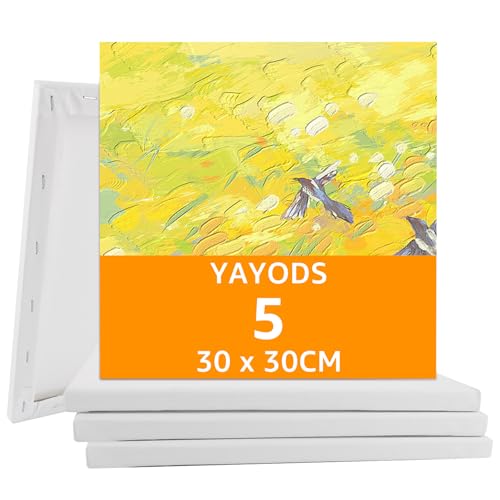 YAYODS 5 Stück Leinwand 30x30 - Leinwand zum Bemalen - Weiße Leinwände Set - Keilrahmen 30x30 - Leinwände zum Bemalen - Keilrahmen Set - Leinwand Keilrahmen für Öl-, Gouache-, Acrylfarben geeignet YAYODS 5 Stück Leinwand 30x30 - Leinwand zum Bemalen - Weiße Leinwände Set - Keilrahmen 30x30 - Leinwände zum Bemalen - Keilrahmen Set - Leinwand Keilrahmen für Öl-, Gouache-, Acrylfarben geeignet von YAYODS