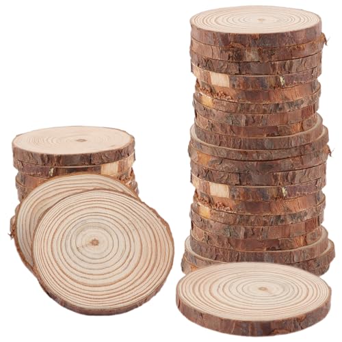 YAYODS 50 Stück Holzscheibe 6-7cm Durchmesser - Holzscheiben zum Basteln - Kleine Baumscheiben - Runde Deko Holzscheiben Klein für DIY Rustikale Kerzenständer, Dicke 0,5 cm YAYODS 50 Stück Holzscheibe 6-7cm Durchmesser - Holzscheiben zum Basteln - Kleine Baumscheiben - Runde Deko Holzscheiben Klein für DIY Rustikale Kerzenständer, Dicke 0,5 cm von YAYODS