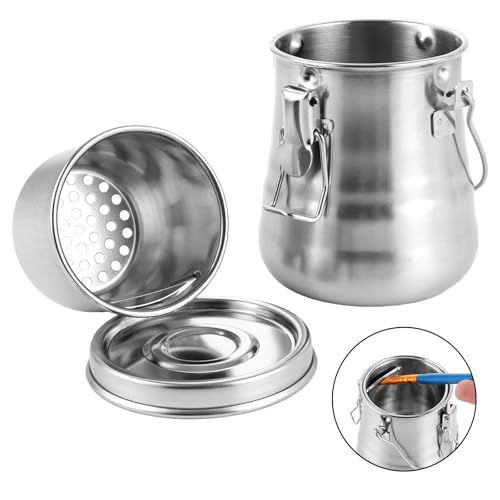 YAYODS Tragbare Pinselreiniger aus Edelstahl - 10x9CM Mobiler Pinselwascher, Pinsel Reinigungsgerät mit Gummidichtung - Pinselbecher mit Filtersieb, Ölfarben Zubehör für Verschiedene Pigmenten YAYODS Tragbare Pinselreiniger aus Edelstahl - 10x9CM Mobiler Pinselwascher, Pinsel Reinigungsgerät mit Gummidichtung - Pinselbecher mit Filtersieb, Ölfarben Zubehör für Verschiedene Pigmenten von YAYODS