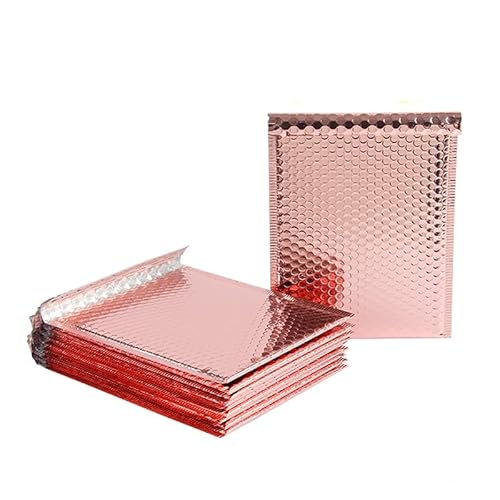 Luftpolster-Versandtaschen, 10 Teile/los Rose Gold Metallic Folie Gepolsterte Taschen Aluminisierte Post Taschen Geschenk Verpackung Gepolsterte Versand Umschläge(Rose gold,13 * 15cm) von YBAAKZIIR