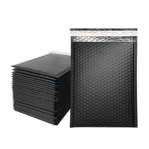 Luftpolster-Versandtaschen, 100 Stück blaue Luftpolsterumschläge, gepolsterte Versandumschläge, Poly for Verpackung, selbstdichtende Versandtasche, Luftpolsterpolsterung(Black,11 * 15cm) von YBAAKZIIR