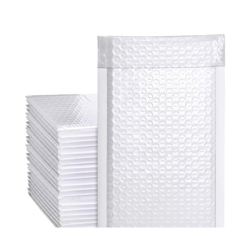 Luftpolster-Versandtaschen, 100 Stück grüne Luftpolstertaschen, gepolsterte Versandumschläge, Versandtaschen aus Poly for Verpackungen, selbstdichtende Versandtaschen, Luftpolsterpolsterung(100Pcs Whi von YBAAKZIIR