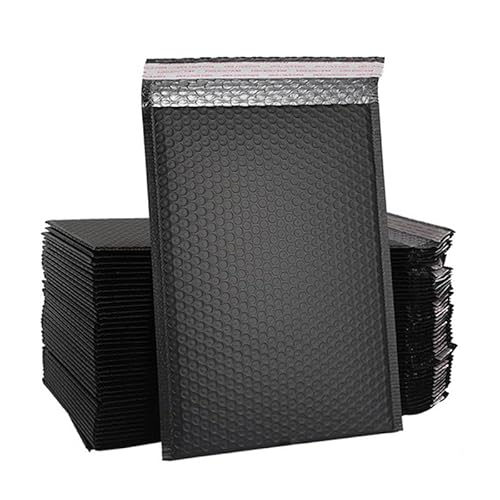 Luftpolster-Versandtaschen, 30 Stück rosa Poly-Bubble-Mailer, selbstklebende Geschenktüten, schwarz/grün, Verpackung, Umschlagbeutel(Black,15 * 20cm) von YBAAKZIIR