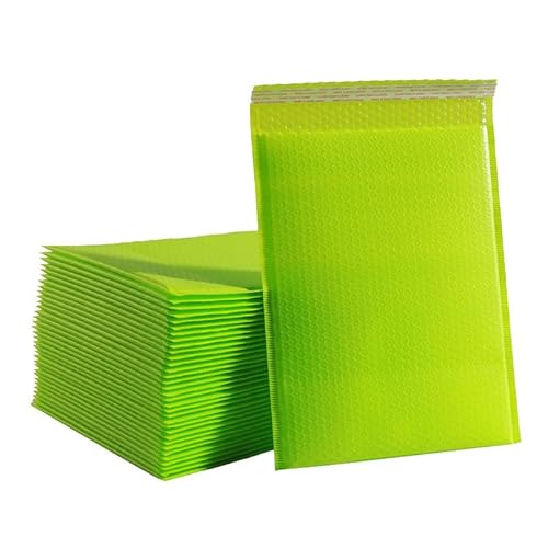 Luftpolster-Versandtaschen, 30 Stück rosa Poly-Bubble-Mailer, selbstklebende Geschenktüten, schwarz/grün, Verpackung, Umschlagbeutel(Green,13 * 18cm) von YBAAKZIIR