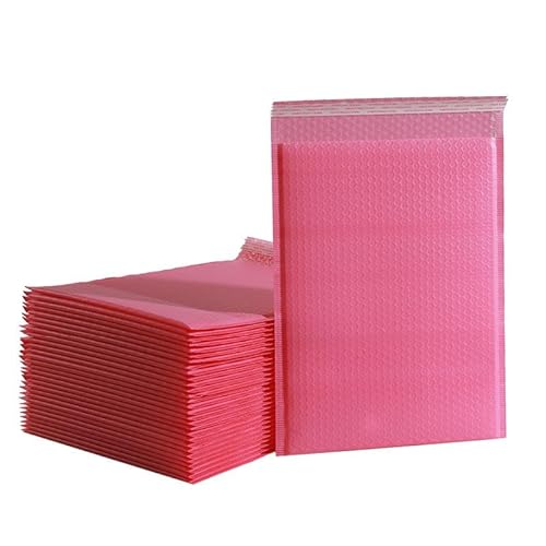 Luftpolster-Versandtaschen, 30 Stück rosa Poly-Bubble-Mailer, selbstklebende Geschenktüten, schwarz/grün, Verpackung, Umschlagbeutel(Pink,25 * 30cm) von YBAAKZIIR