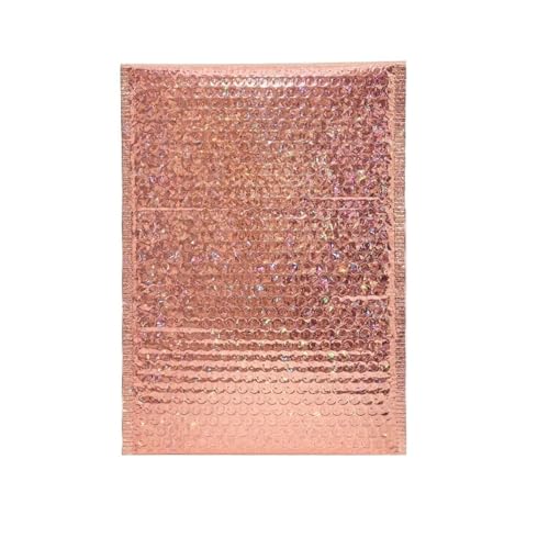 Luftpolster-Versandtaschen, 50 Stück holografischer Versandumschlag, silberfarben, Kuriertasche, gepolsterte Luftpolsterumschläge, Verpackungsbeutel for den Versand(Champagne,15 * 20cm) von YBAAKZIIR