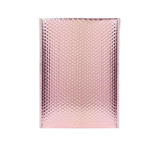 Luftpolster-Versandtaschen, 50 Stück holografischer Versandumschlag, silberfarben, Kuriertasche, gepolsterte Luftpolsterumschläge, Verpackungsbeutel for den Versand(Rose gold,13 * 15cm) von YBAAKZIIR