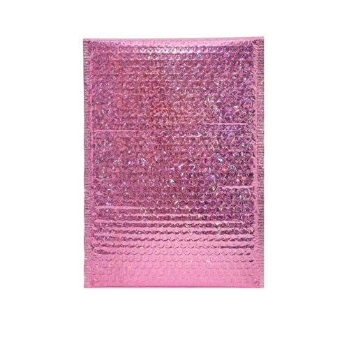 Luftpolster-Versandtaschen, 50 Stück holografischer Versandumschlag, silberfarben, Kuriertasche, gepolsterte Luftpolsterumschläge, Verpackungsbeutel for den Versand(Rose red,15 * 20cm) von YBAAKZIIR