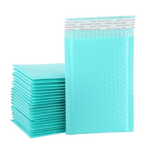 Luftpolster-Versandtaschen, 50 Stück rosa Poly-Bubble-gefütterte Polymailer-Verpackungsbeutel(Blue-50pcs,15 * 18cm) von YBAAKZIIR
