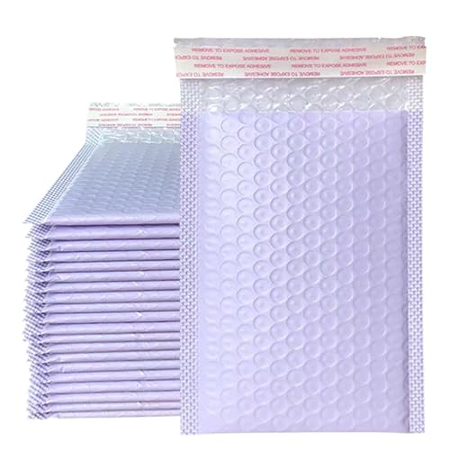 Luftpolster-Versandtaschen, 50 Stück rosa Poly-Bubble-gefütterte Polymailer-Verpackungsbeutel(Purple-50pcs,18 * 23cm) von YBAAKZIIR