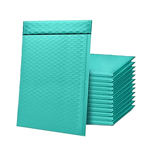 Luftpolster-Versandtaschen, Schwarze, gepolsterte Poly-Umschläge, Verpackung for Geschäftsversand, Druckverschlussbeutel, Rosa, Weiß(25pcs Green,13 * 15cm) von YBAAKZIIR