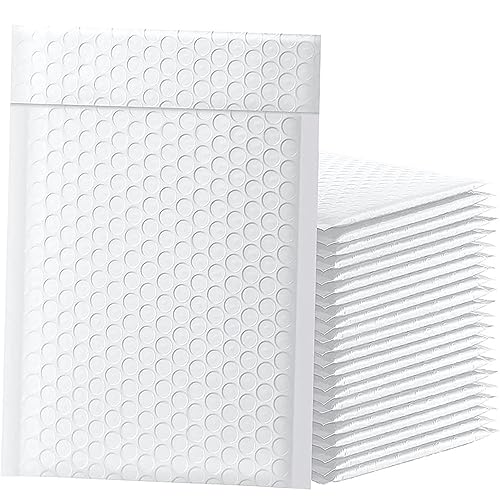 Luftpolster-Versandtaschen, Schwarze, gepolsterte Poly-Umschläge, Verpackung for Geschäftsversand, Druckverschlussbeutel, Rosa, Weiß(25pcs White,11 * 15cm) von YBAAKZIIR