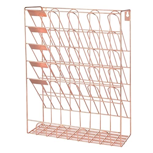 Mesh Wandliteraturhalter， 6-Port-Zeitschriftenpostständer, verwendet for den Home-Office-Schreibtisch, Dokumenten- und Schreibwaren-Aufbewahrungsständer, Datei-Organizer(Pink) von YBAAKZIIR