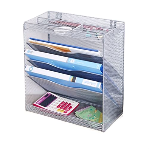 Mesh Wandliteraturhalter， A4 Multilayer Datei Rack Eisen Magazin Buch Schreibwaren Informationen Lagerung Regal Rahmen Metall Wand Halterung Organizer(Black) von YBAAKZIIR