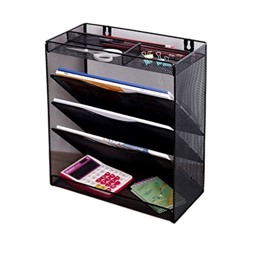 Mesh Wandliteraturhalter， A4 Multilayer Datei Rack Eisen Magazin Buch Schreibwaren Informationen Lagerung Regal Rahmen Metall Wand Halterung Organizer(Silver) von YBAAKZIIR
