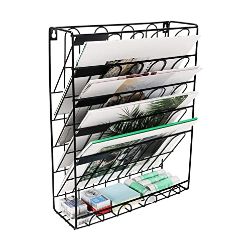 Mesh Wandliteraturhalter, A4-Zeitschriftenständer, 6-stufiger Mail-Organizer, Zeitschriftenaufbewahrung, Kunst-Bücherregal, Desktop-Bücherregal, kreatives Aufbewahrungsregal Mesh Wandliteraturhalter, A4-Zeitschriftenständer, 6-stufiger Mail-Organizer, Zeitschriftenaufbewahrung, Kunst-Bücherregal, Desktop-Bücherregal, kreatives Aufbewahrungsregal von YBAAKZIIR