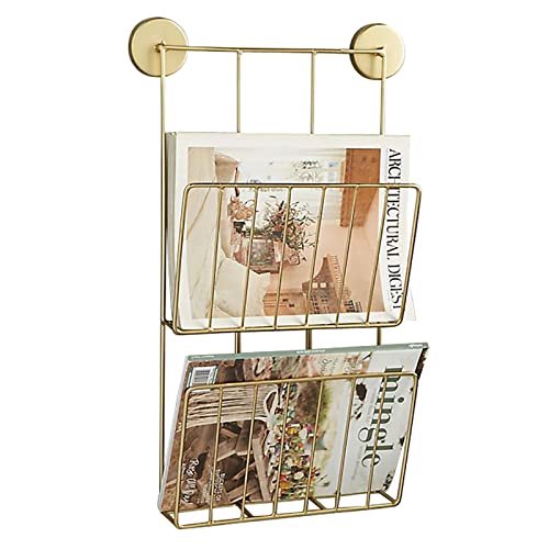 Mesh Wandliteraturhalter， An der Wand montierter Zeitschriftenständer for ein Wohnzimmer, Home Office, Wartezimmer, Metall von YBAAKZIIR