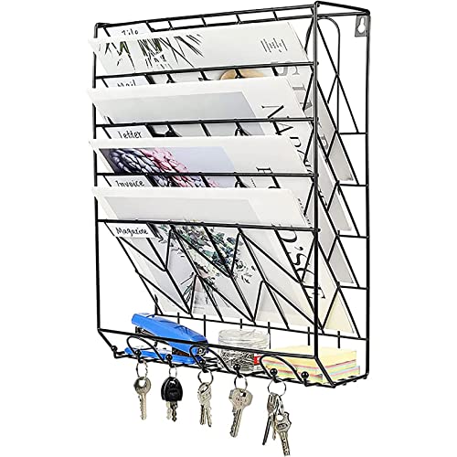 Mesh Wandliteraturhalter, Hängender Wandaktenhalter mit 5 Ebenen, Papier, Briefe, Netz-Organizer for Zeitungen, Bücher, Schreibwaren, Bürozubehör Mesh Wandliteraturhalter, Hängender Wandaktenhalter mit 5 Ebenen, Papier, Briefe, Netz-Organizer for Zeitungen, Bücher, Schreibwaren, Bürozubehör von YBAAKZIIR