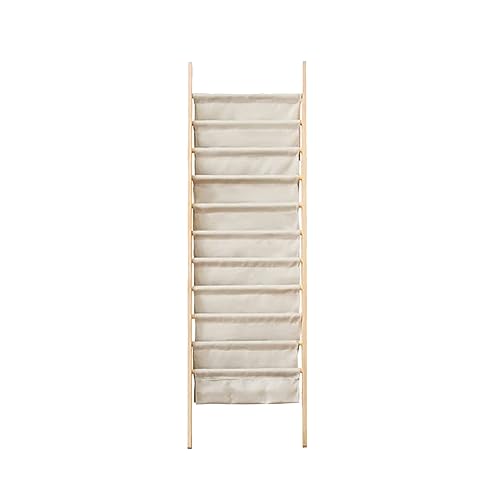 Mesh Wandliteraturhalter， Mail Organizer Ordner Organizer Bin 10-lagiger Zeitschriftenständer aus Holz von YBAAKZIIR