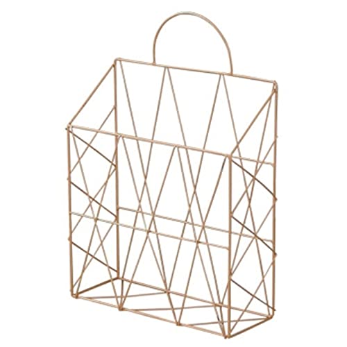 Mesh Wandliteraturhalter， Wandmontierter Zeitschriftenständer Toilettenaufbewahrung Buch- und Zeitungsständer Kleines Rack(Gold) von YBAAKZIIR