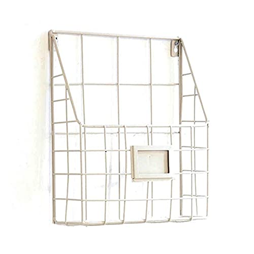 Mesh Wandliteraturhalter， Wandmontierter Zeitschriftenständer aus Metalldraht(White) von YBAAKZIIR