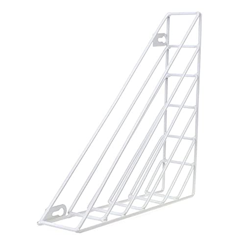 Mesh Wandliteraturhalter， Wandregal, Wandregal aus Metall, Wanddekoration, Zeitschriften- und Buchaufbewahrung(White) von YBAAKZIIR