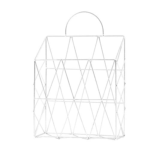 Mesh Wandliteraturhalter， Zeitschriftenständer Büro- und Haushaltswaren Wandmontierter Gitterständer Zeitung(White) von YBAAKZIIR