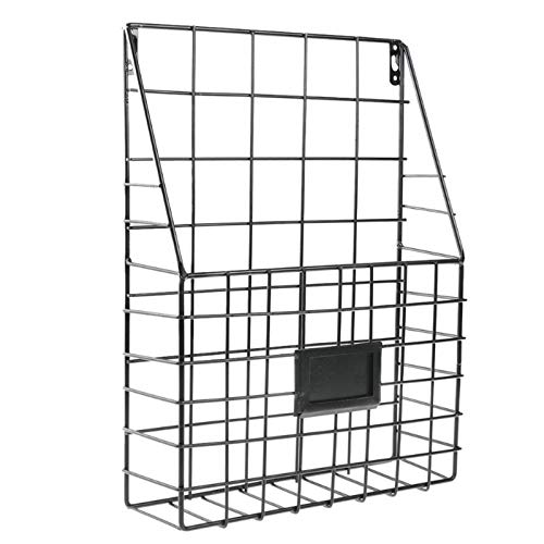 Mesh Wandliteraturhalter， Zeitschriftenständer Desktop Einfache Wandmontage Lagerregal Korb Display Rack Zeitschriftenständer Aktenhalter(Noir) von YBAAKZIIR