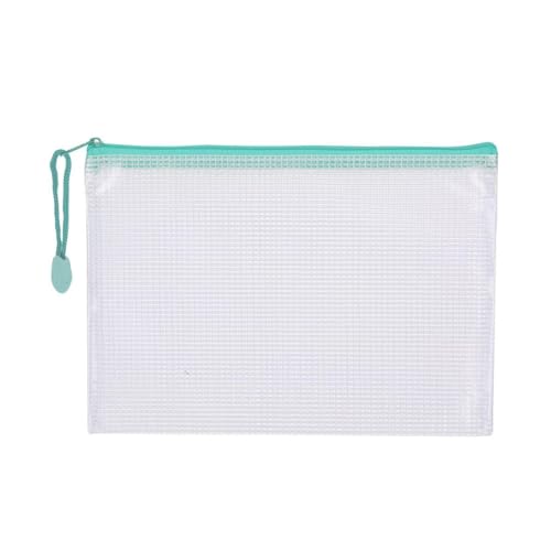 Netz-Reißverschlusstasche, Mesh Zipper File Bag Pack of 10 Multicolor A4 Size(10PCS-Tiffney Blue) von YBAAKZIIR