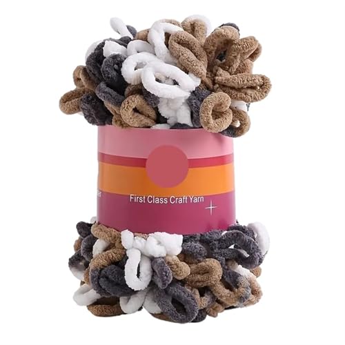 Polyester-Jumbo-Schlingengarn, 1pc Polyester Finger Loop Garn for Stricken Häkeln Handwerk Multicolor(Color-12) von YBAAKZIIR