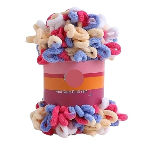 Polyester-Jumbo-Schlingengarn, 1pc Polyester Finger Loop Garn for Stricken Häkeln Handwerk Multicolor(Color-22) von YBAAKZIIR