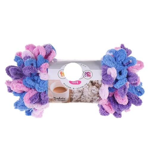 Polyester-Jumbo-Schlingengarn, Finger Loop Chenille Garn 1pc 100g Polyester Multicolor for Stricken(Color-27) von YBAAKZIIR