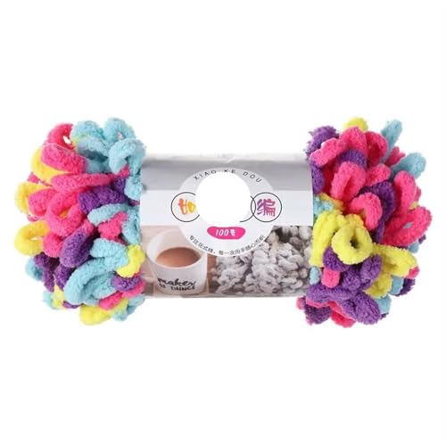 Polyester-Jumbo-Schlingengarn, Finger Loop Chenille Garn 1pc 100g Polyester Multicolor for Stricken(Color-42) von YBAAKZIIR
