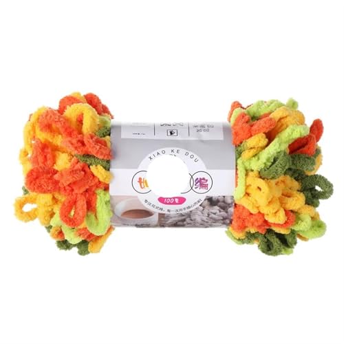 Polyester-Jumbo-Schlingengarn, Finger Loop Chenille Garn 1pc 100g Polyester Multicolor for Stricken(Color-45) von YBAAKZIIR