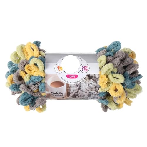 Polyester-Jumbo-Schlingengarn, Finger Loop Chenille Garn 1pc 100g Polyester Multicolor for Stricken(Color-46) von YBAAKZIIR