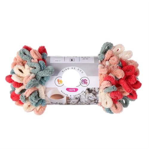 Polyester-Jumbo-Schlingengarn, Finger Loop Chenille Garn 1pc 100g Polyester Multicolor for Stricken(Color-47) von YBAAKZIIR