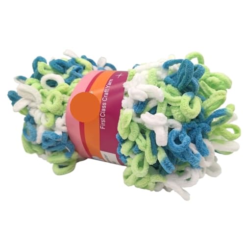 Polyester-Jumbo-Schlingengarn, Finger Loop Garn 100g Mehrfarbig(Color-15) von YBAAKZIIR