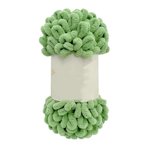 Polyester-Jumbo-Schlingengarn, Finger Loop Strickgarn Häkelgarn Packung mit 2 Rollen Multicolor(Light Green) von YBAAKZIIR
