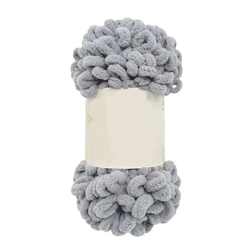 Polyester-Jumbo-Schlingengarn, Finger Loop Strickgarn Häkelgarn Packung mit 2 Rollen Multicolor(Light Grey) von YBAAKZIIR