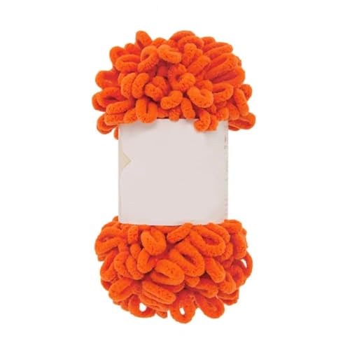 Polyester-Jumbo-Schlingengarn, Finger Loop Strickgarn Häkelgarn Packung mit 2 Rollen Multicolor(Orange) von YBAAKZIIR