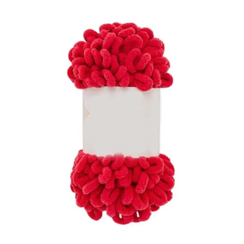 Polyester-Jumbo-Schlingengarn, Finger Loop Strickgarn Häkelgarn Packung mit 2 Rollen Multicolor(Red) von YBAAKZIIR