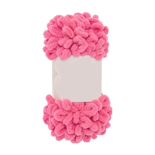 Polyester-Jumbo-Schlingengarn, Finger Loop Strickgarn Häkelgarn Packung mit 2 Rollen Multicolor(Rose Red) von YBAAKZIIR