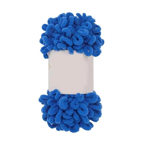 Polyester-Jumbo-Schlingengarn, Finger Loop Strickgarn Häkelgarn Packung mit 2 Rollen Multicolor(Royal Blue) von YBAAKZIIR